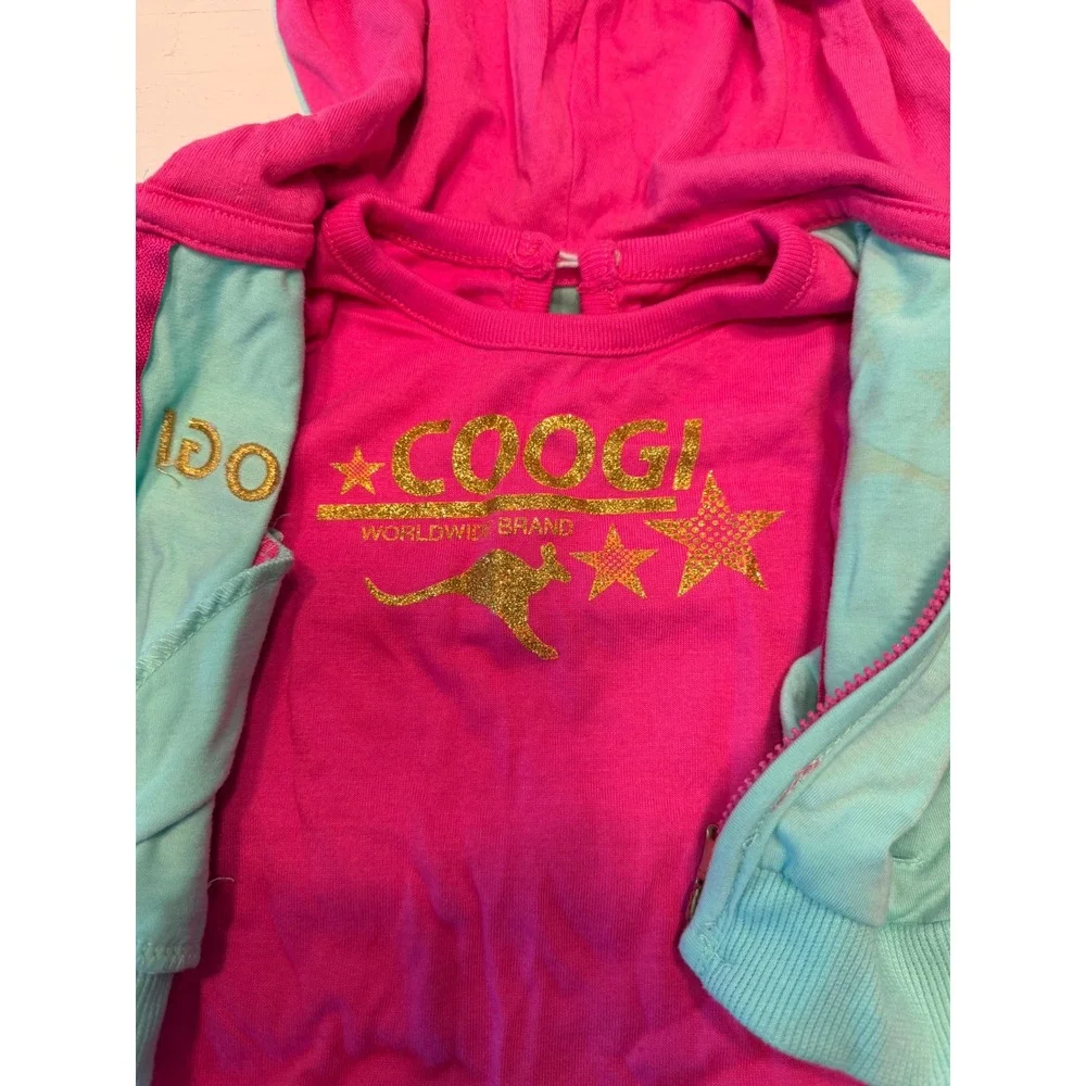 Coogi‎ Baby Girls 3 Piece Set Hoodie Shirt Denim Pants Blue Pink 3/6M